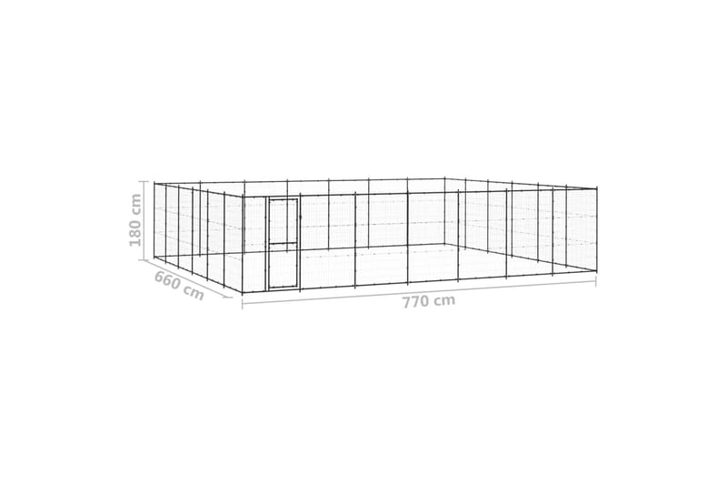 Koiran ulkohäkki teräs 50,82 m² - Urheilu & vapaa-aika - Eläimille - Koira - Koirien kalusteet
