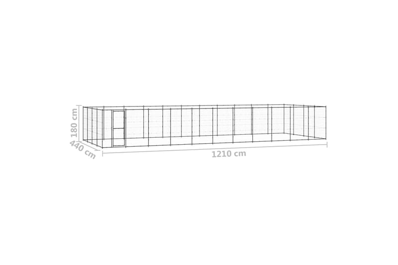 Koiran ulkohäkki teräs 53,24 m² - Urheilu & vapaa-aika - Eläimille - Koira - Koirien kalusteet