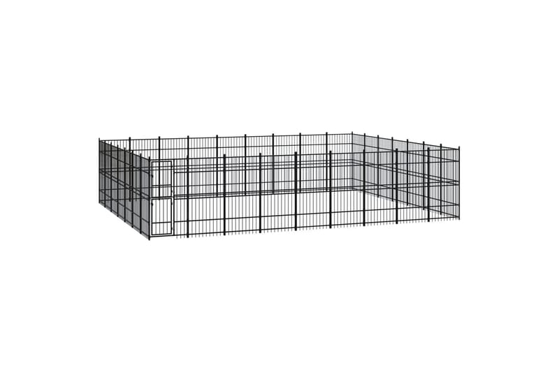 Koiran ulkohäkki teräs 58,06 m² - Musta - Urheilu & vapaa-aika - Eläimille - Koira - Koirien kalusteet