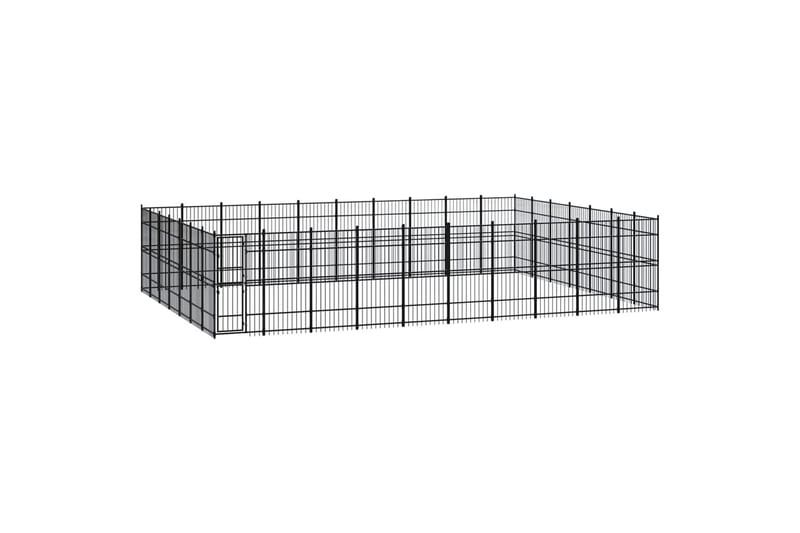 Koiran ulkohäkki teräs 64,51 m² - Musta - Urheilu & vapaa-aika - Eläimille - Koira - Koirien kalusteet