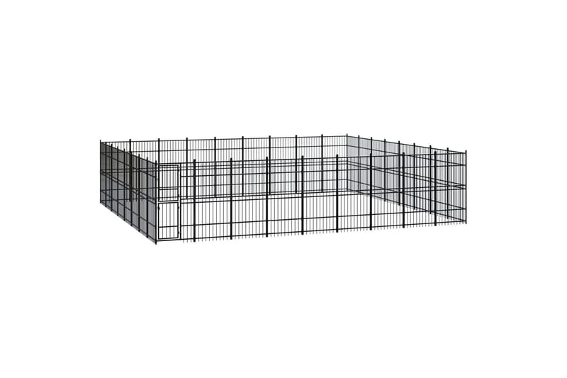Koiran ulkohäkki teräs 66,36 m² - Musta - Urheilu & vapaa-aika - Eläimille - Koira - Koirien kalusteet