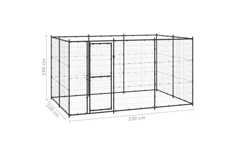 Koiran ulkohäkki teräs 7,26 m² - Koirien kalusteet - Koiraportti & koira-aitaus