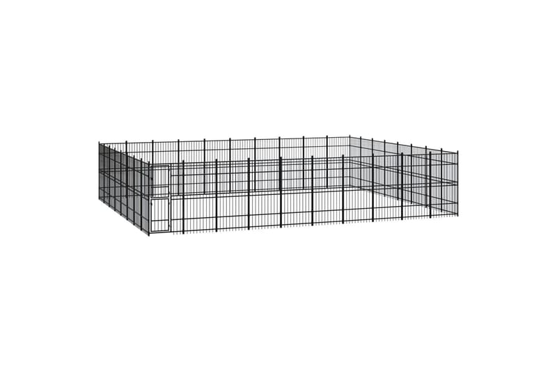 Koiran ulkohäkki teräs 73,73 m² - Musta - Urheilu & vapaa-aika - Eläimille - Koira - Koirien kalusteet
