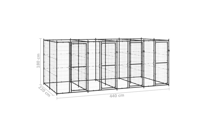 Koiran ulkohäkki teräs 9,68 m² - Urheilu & vapaa-aika - Eläimille - Koira - Koirien kalusteet
