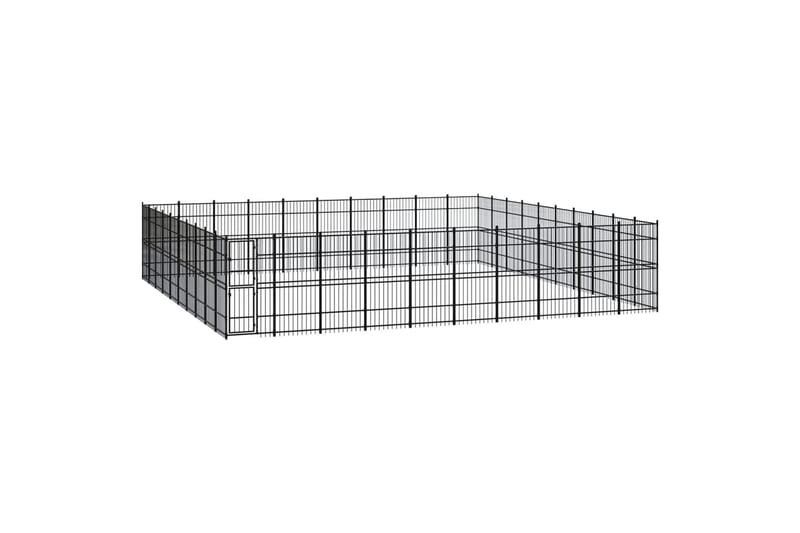 Koiran ulkohäkki teräs 92,16 m² - Musta - Urheilu & vapaa-aika - Eläimille - Koira - Koirien kalusteet