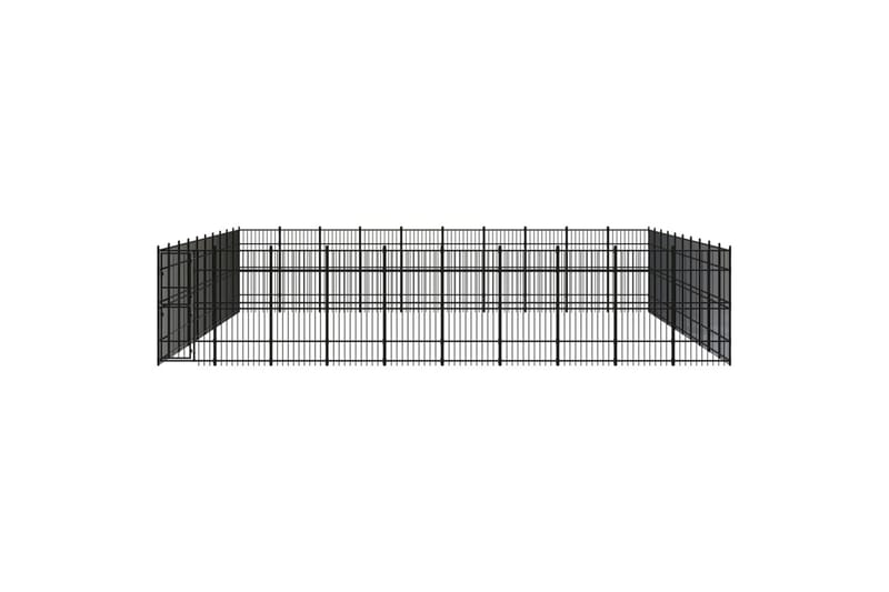 Koiran ulkohäkki teräs 92,16 m² - Musta - Urheilu & vapaa-aika - Eläimille - Koira - Koirien kalusteet