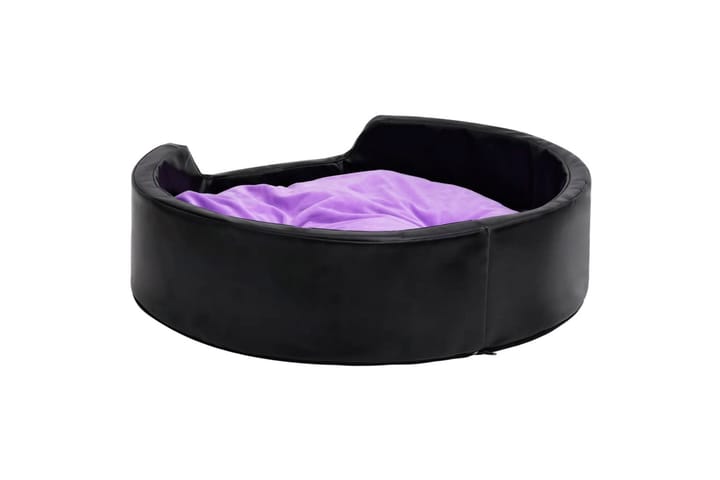Koiran peti musta ja violetti 99x89x21 cm plyysi ja keinonah - Musta - Koiran peti & koiran sänky - Koirien kalusteet
