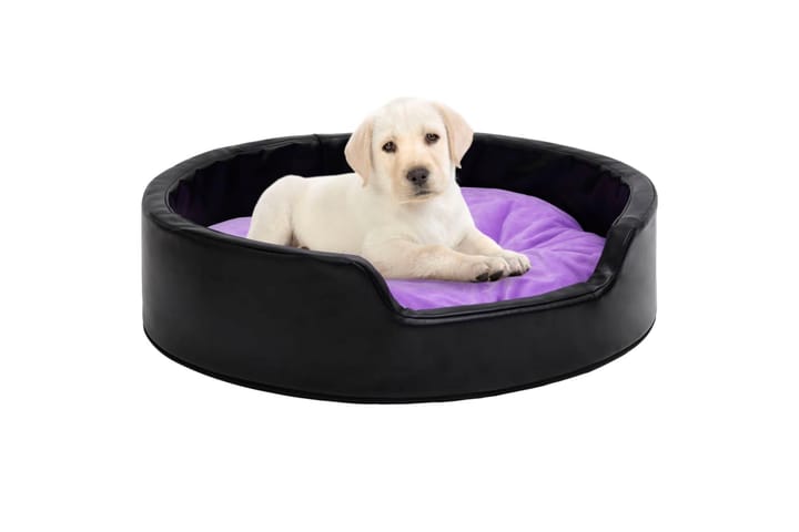 Koiran peti musta ja violetti 99x89x21 cm plyysi ja keinonah - Musta - Koiran peti & koiran sänky - Koirien kalusteet