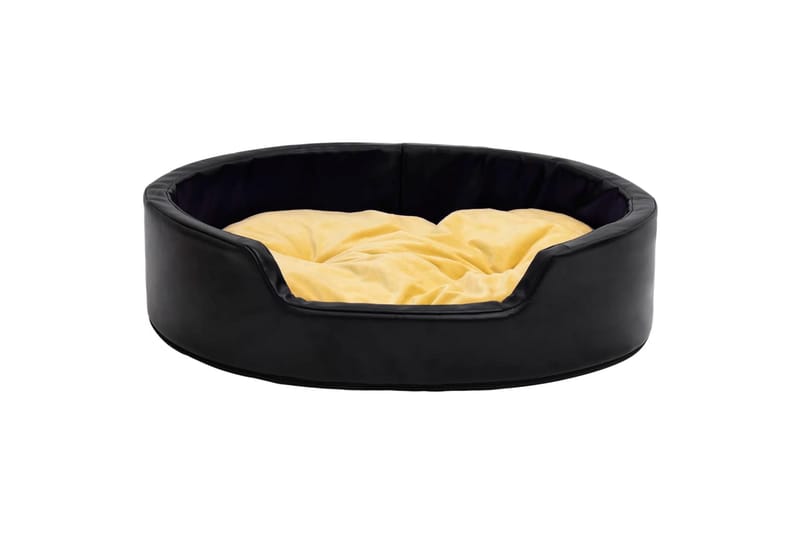 Koiran peti musta ja keltainen 99x89x21 cm plyysi ja keinona - Musta - Urheilu & vapaa-aika - Eläimille - Koira - Koirien kalusteet - Koiran peti & koiran sänky