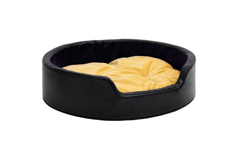 Koiran peti musta ja keltainen 99x89x21 cm plyysi ja keinona - Musta - Urheilu & vapaa-aika - Eläimille - Koira - Koirien kalusteet - Koiran peti & koiran sänky