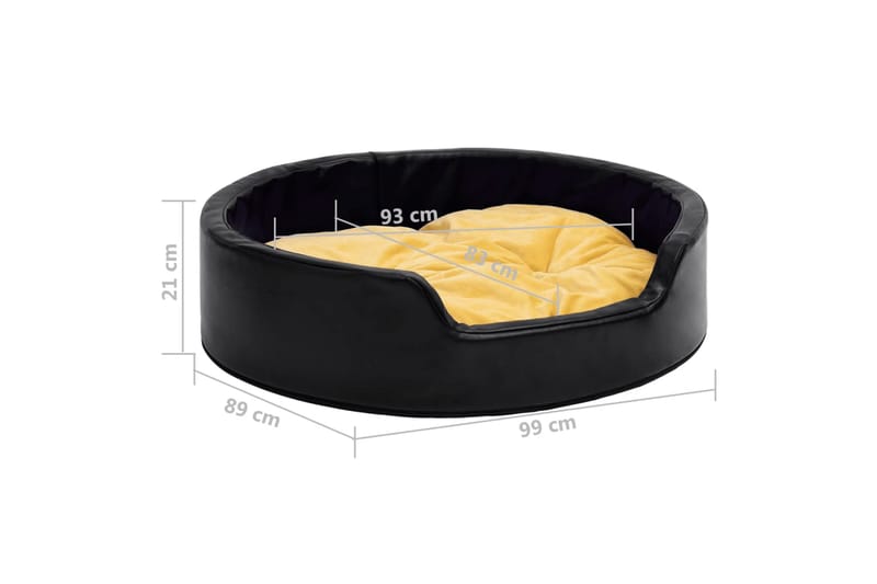 Koiran peti musta ja keltainen 99x89x21 cm plyysi ja keinona - Musta - Urheilu & vapaa-aika - Eläimille - Koira - Koirien kalusteet - Koiran peti & koiran sänky