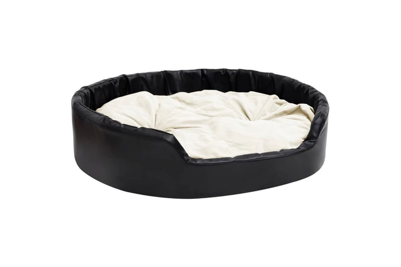 Koiran peti musta ja beige 99x89x21 cm plyysi ja keinonahka - Musta - Urheilu & vapaa-aika - Eläimille - Koira - Koirien kalusteet - Koiran peti & koiran sänky