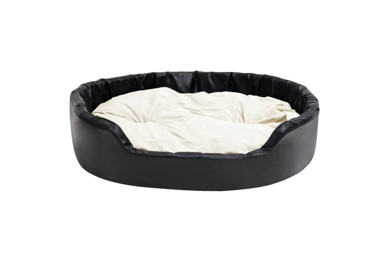 Koiran peti musta ja beige 99x89x21 cm plyysi ja keinonahka - Musta - Urheilu & vapaa-aika - Eläimille - Koira - Koirien kalusteet - Koiran peti & koiran sänky