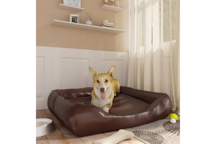 Koiran peti ruskea 80x68x23 cm keinonahka - Ruskea - Koiran peti & koiran sänky - Koirien kalusteet