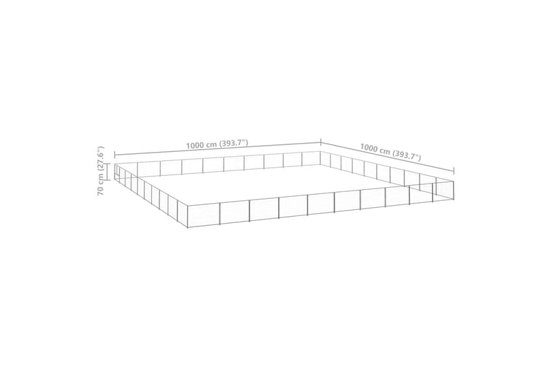 Koiranhäkki hopea 100 m² teräs - Hopea - Urheilu & vapaa-aika - Eläimille - Koira - Koirien kalusteet
