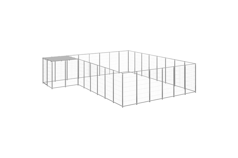 Koiranhäkki hopea 15,73 m² teräs - Hopea - Urheilu & vapaa-aika - Eläimille - Koira - Koirien kalusteet