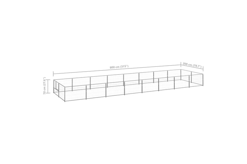 Koiranhäkki hopea 16 m² teräs - Hopea - Urheilu & vapaa-aika - Eläimille - Koira - Koirien kalusteet