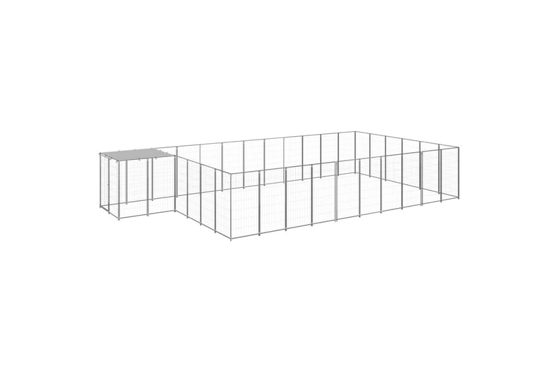 Koiranhäkki hopea 19,36 m² teräs - Hopea - Urheilu & vapaa-aika - Eläimille - Koira - Koirien kalusteet