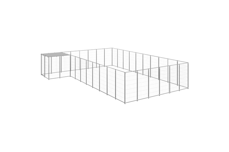 Koiranhäkki hopea 19,36 m² teräs - Hopea - Urheilu & vapaa-aika - Eläimille - Koira - Koirien kalusteet