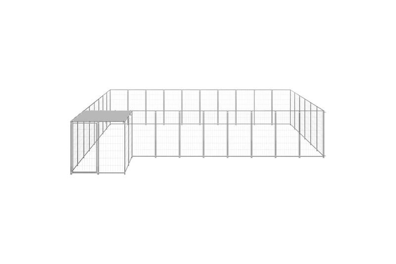 Koiranhäkki hopea 19,36 m² teräs - Hopea - Urheilu & vapaa-aika - Eläimille - Koira - Koirien kalusteet