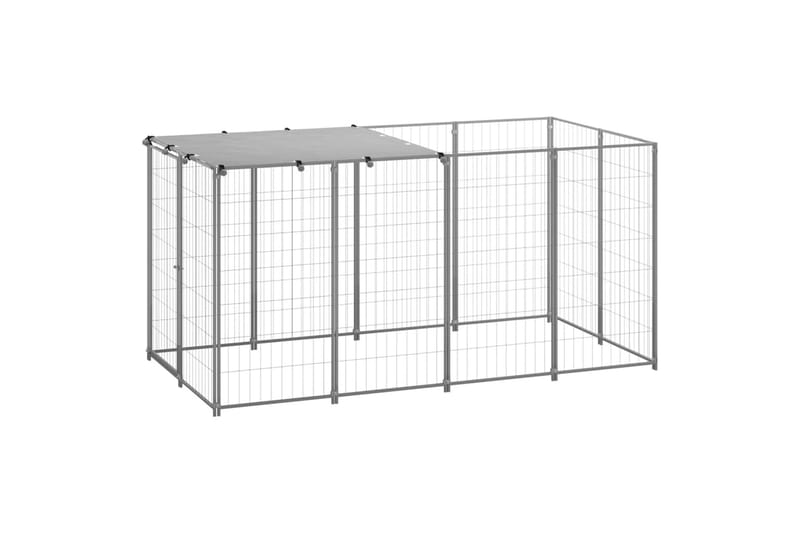 Koiranhäkki hopea 2,42 m² teräs - Hopea - Urheilu & vapaa-aika - Eläimille - Koira - Koirien kalusteet
