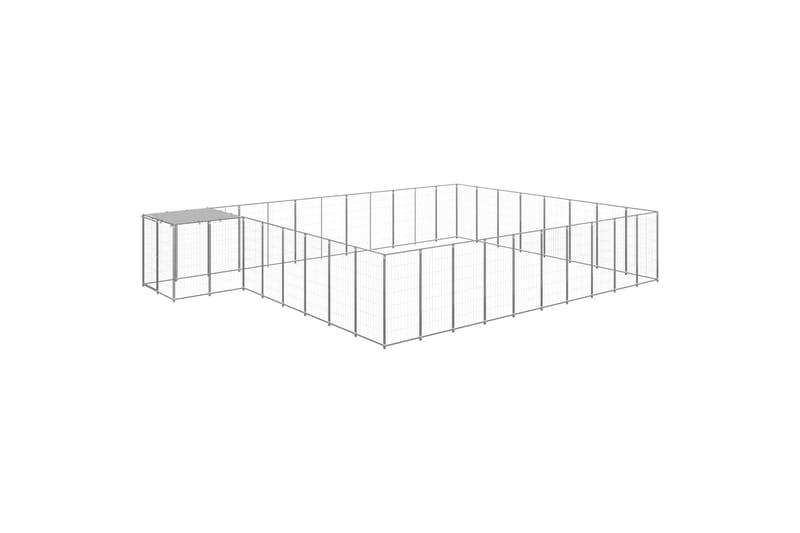 Koiranhäkki hopea 25,41 m² teräs - Hopea - Urheilu & vapaa-aika - Eläimille - Koira - Koirien kalusteet