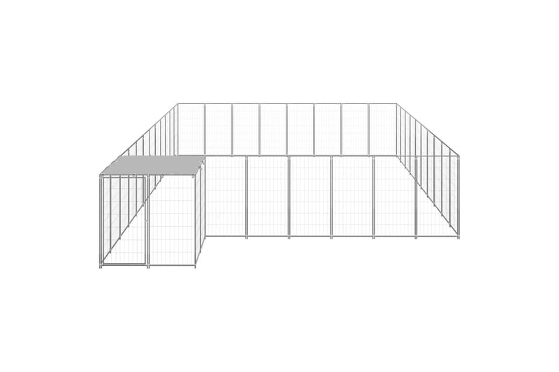 Koiranhäkki hopea 25,41 m² teräs - Hopea - Koirien kalusteet - Koiraportti & koira-aitaus