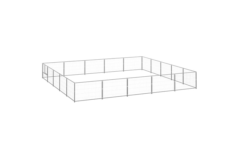 Koiranhäkki hopea 25 m² teräs - Hopea - Urheilu & vapaa-aika - Eläimille - Koira - Koirien kalusteet