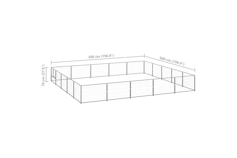 Koiranhäkki hopea 25 m² teräs - Hopea - Urheilu & vapaa-aika - Eläimille - Koira - Koirien kalusteet