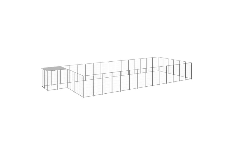 Koiranhäkki hopea 26,62 m² teräs - Hopea - Urheilu & vapaa-aika - Eläimille - Koira - Koirien kalusteet