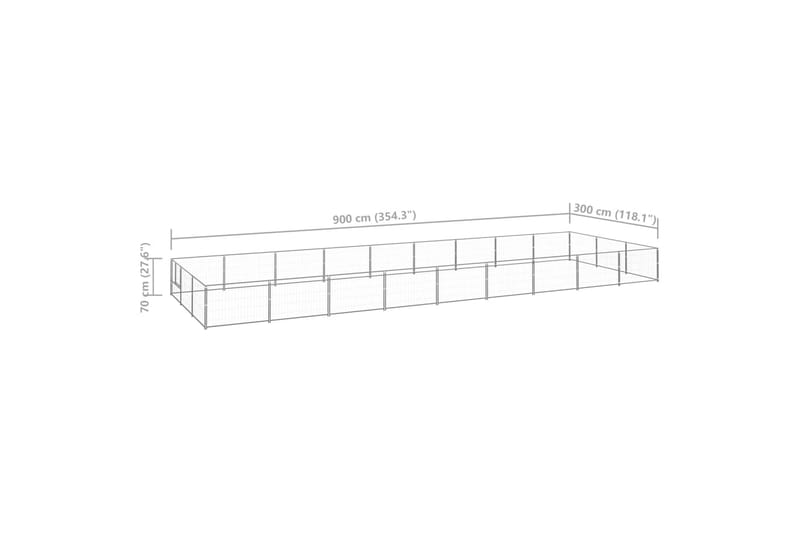 Koiranhäkki hopea 27 m² teräs - Hopea - Koirien kalusteet - Koiraportti & koira-aitaus