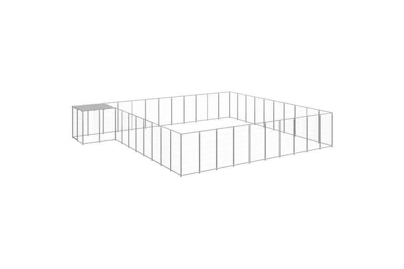 Koiranhäkki hopea 31,46 m² teräs - Hopea - Urheilu & vapaa-aika - Eläimille - Koira - Koirien kalusteet