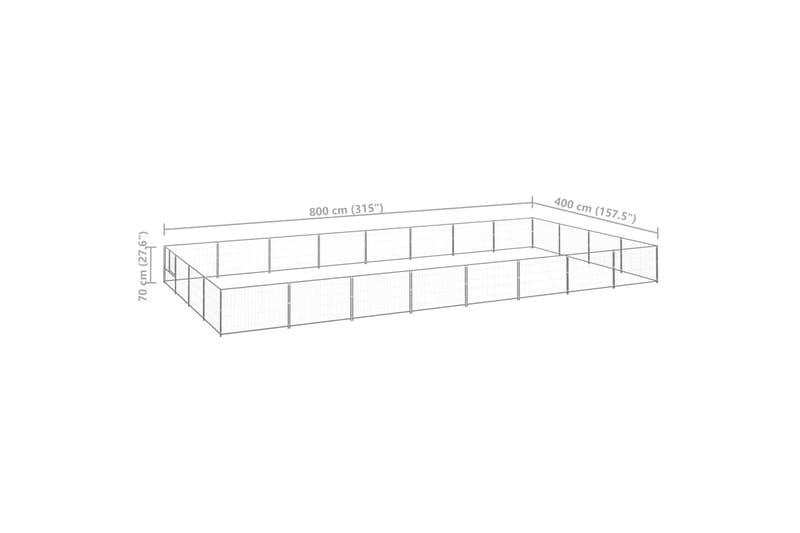 Koiranhäkki hopea 32 m² teräs - Hopea - Urheilu & vapaa-aika - Eläimille - Koira - Koirien kalusteet