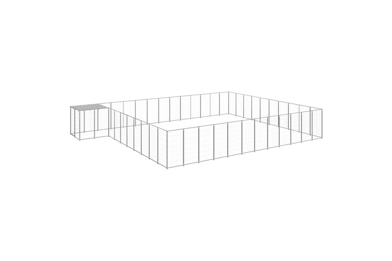 Koiranhäkki hopea 37,51 m² teräs - Hopea - Urheilu & vapaa-aika - Eläimille - Koira - Koirien kalusteet