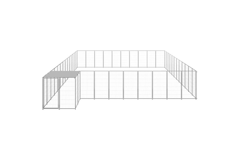 Koiranhäkki hopea 37,51 m² teräs - Hopea - Urheilu & vapaa-aika - Eläimille - Koira - Koirien kalusteet