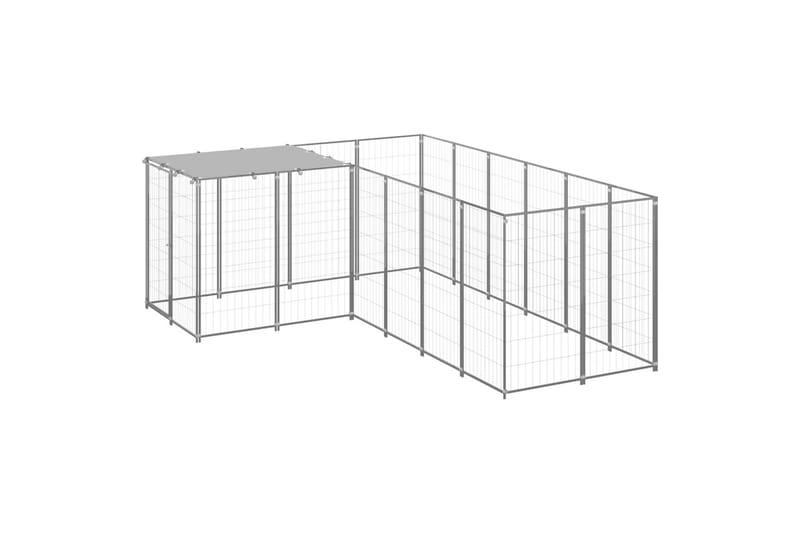 Koiranhäkki hopea 4,84 m² teräs - Hopea - Urheilu & vapaa-aika - Eläimille - Koira - Koirien kalusteet