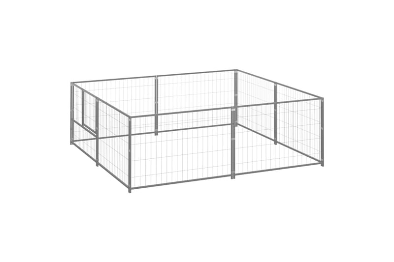 Koiranhäkki hopea 4 m² teräs - Hopea - Urheilu & vapaa-aika - Eläimille - Koira - Koirien kalusteet