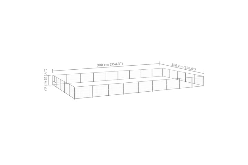 Koiranhäkki hopea 45 m² teräs - Hopea - Koirien kalusteet - Koiraportti & koira-aitaus