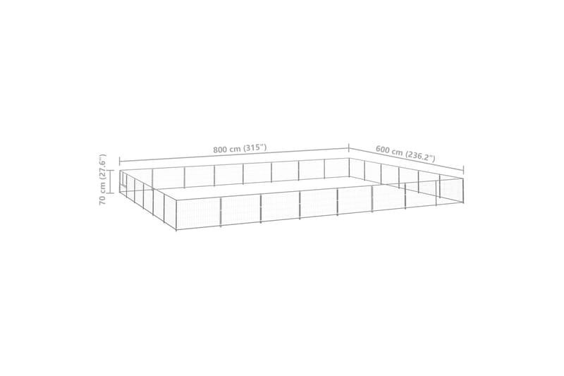 Koiranhäkki hopea 48 m² teräs - Hopea - Urheilu & vapaa-aika - Eläimille - Koira - Koirien kalusteet