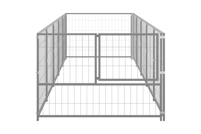 Koiranhäkki hopea 5 m² teräs - Hopea - Koirien kalusteet - Koiraportti & koira-aitaus