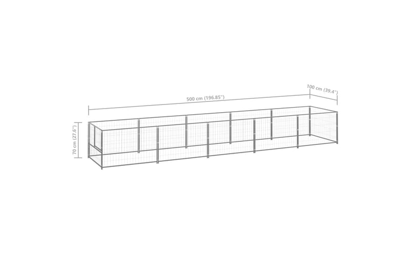 Koiranhäkki hopea 5 m² teräs - Hopea - Urheilu & vapaa-aika - Eläimille - Koira - Koirien kalusteet