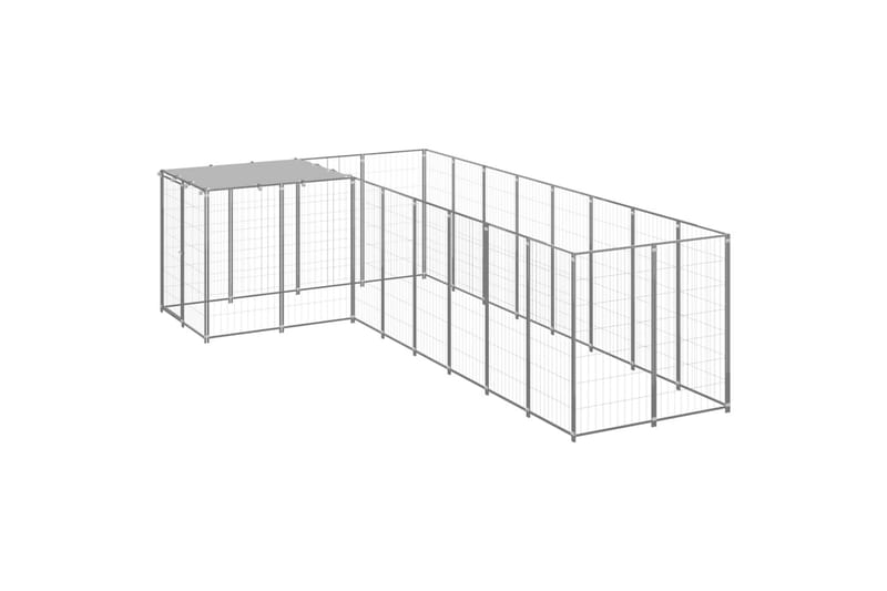 Koiranhäkki hopea 6,05 m² teräs - Hopea - Urheilu & vapaa-aika - Eläimille - Koira - Koirien kalusteet