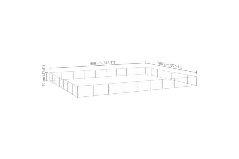 Koiranhäkki hopea 63 m² teräs - Hopea - Koirien kalusteet - Koiraportti & koira-aitaus