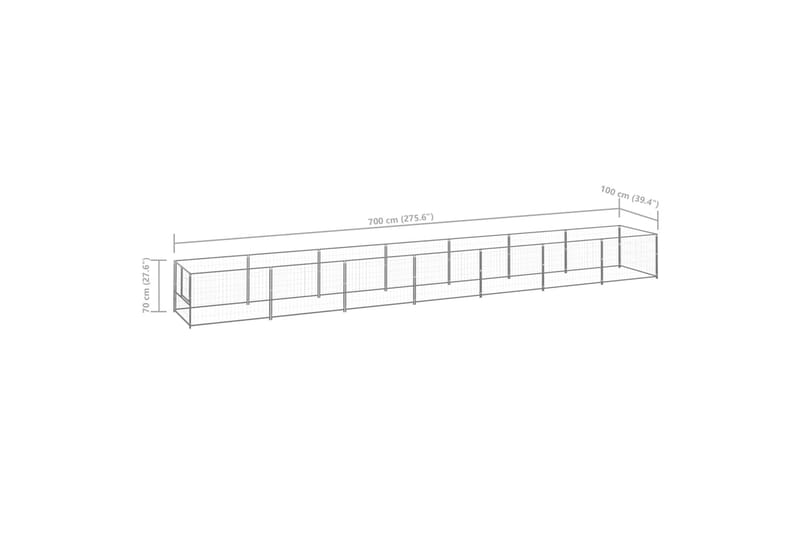 Koiranhäkki hopea 7 m² teräs - Hopea - Koirien kalusteet - Koiraportti & koira-aitaus