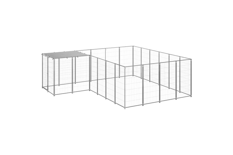 Koiranhäkki hopea 8,47 m² teräs - Hopea - Urheilu & vapaa-aika - Eläimille - Koira - Koirien kalusteet