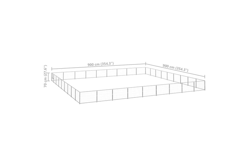 Koiranhäkki hopea 81 m² teräs - Hopea - Urheilu & vapaa-aika - Eläimille - Koira - Koirien kalusteet