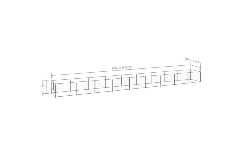 Koiranhäkki hopea 9 m² teräs - Hopea - Koirien kalusteet - Koiraportti & koira-aitaus