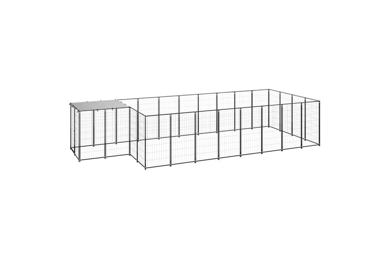 Koiranhäkki musta 10,89 m² teräs - Musta - Urheilu & vapaa-aika - Eläimille - Koira - Koirien kalusteet