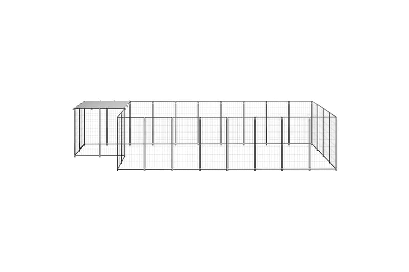 Koiranhäkki musta 10,89 m² teräs - Musta - Urheilu & vapaa-aika - Eläimille - Koira - Koirien kalusteet