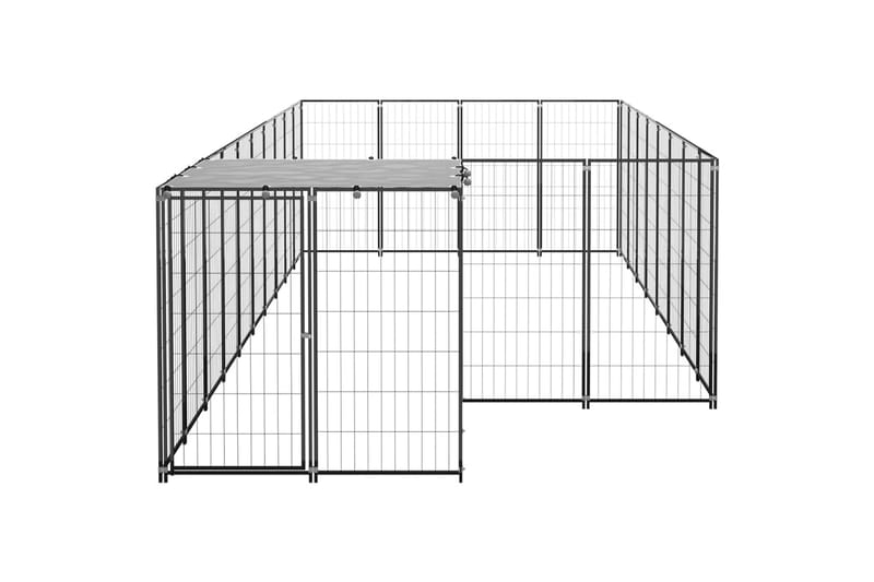 Koiranhäkki musta 10,89 m² teräs - Musta - Urheilu & vapaa-aika - Eläimille - Koira - Koirien kalusteet